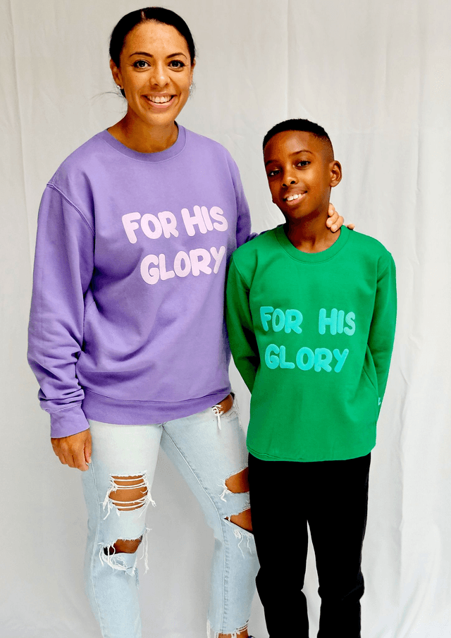 For His Glory Lavender Puff Sweatshirt -  1 Cor 10:31