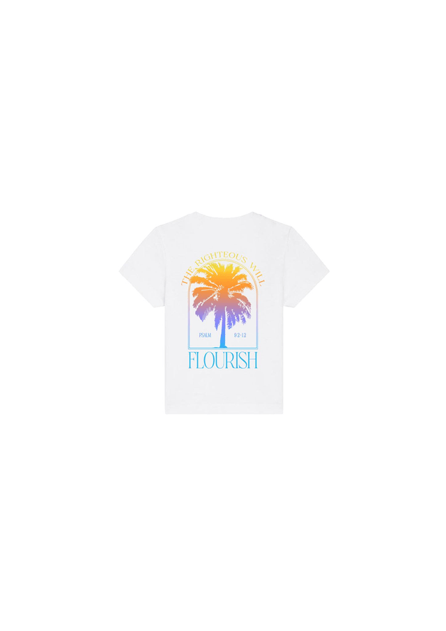 The White Tropical Palm Tee - Psalm 92:12 [Kids+Baby]