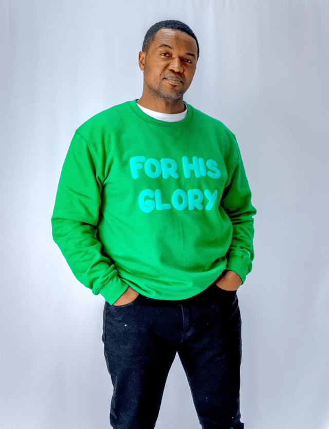 For His Glory Green Puff Sweatshirt -  1 Cor 10:31