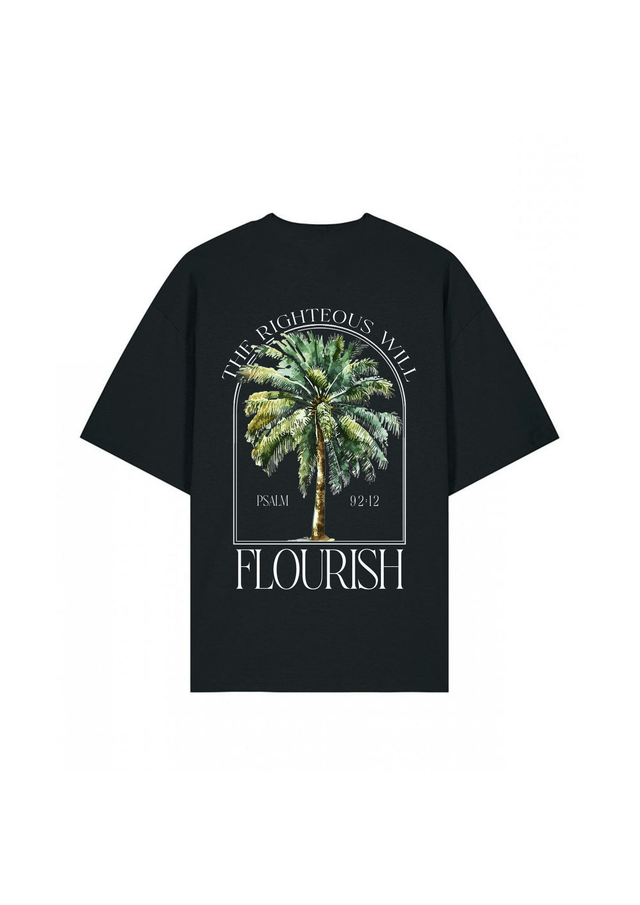 The Black Palm Tree Tee - Psalm 92:12 [Oversized]