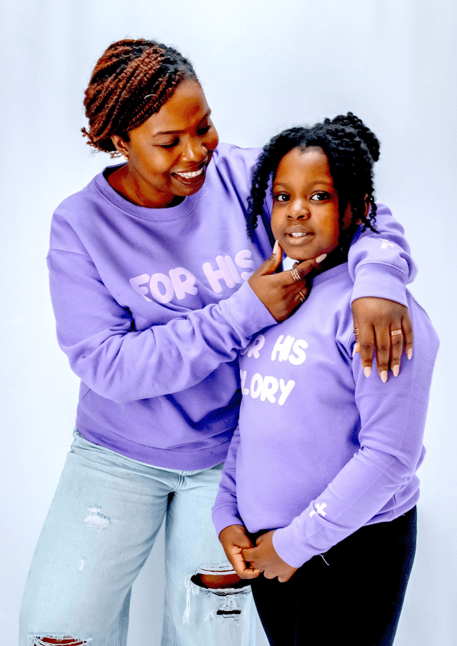 For His Glory Lavender Puff Sweatshirt -  1 Cor 10:31
