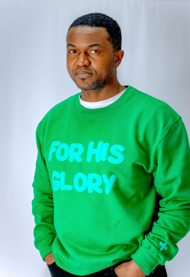 For His Glory Green Puff Sweatshirt -  1 Cor 10:31