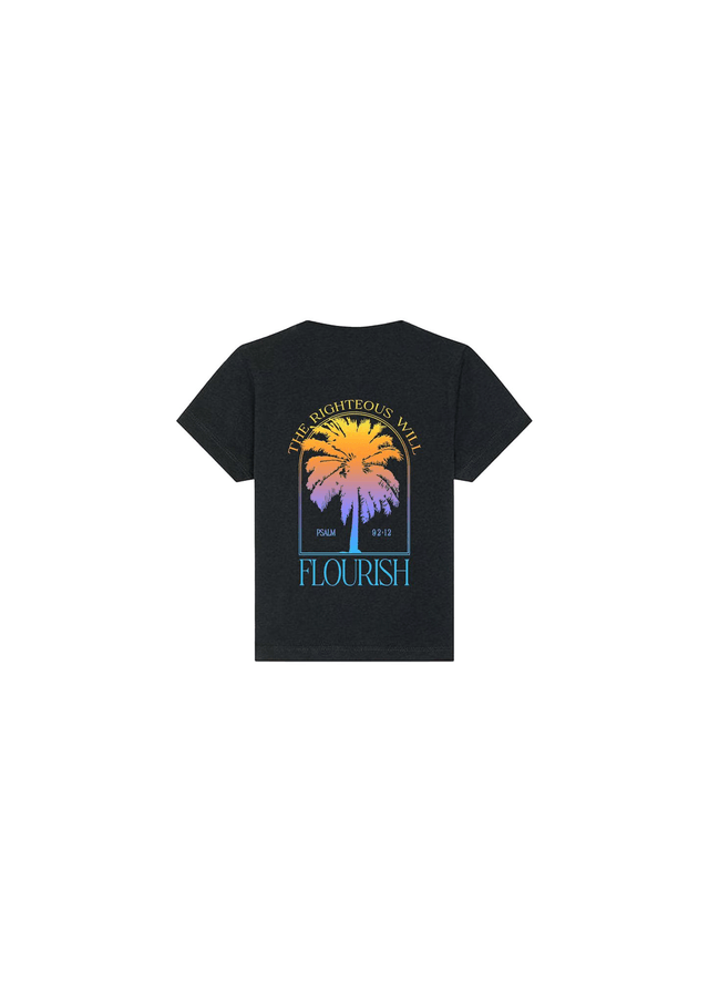 The Black Tropical Palm Tee - Psalm 92:12 [Kids+Baby]