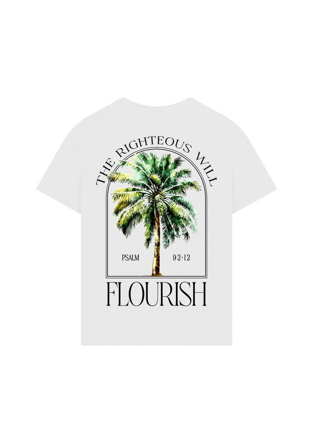 The White Palm Tree Tee - Psalm 92:12 [Oversized]