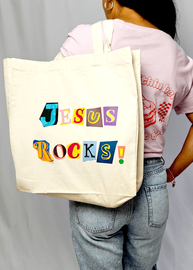 Jesus Rocks Tote - Psalm 95:1