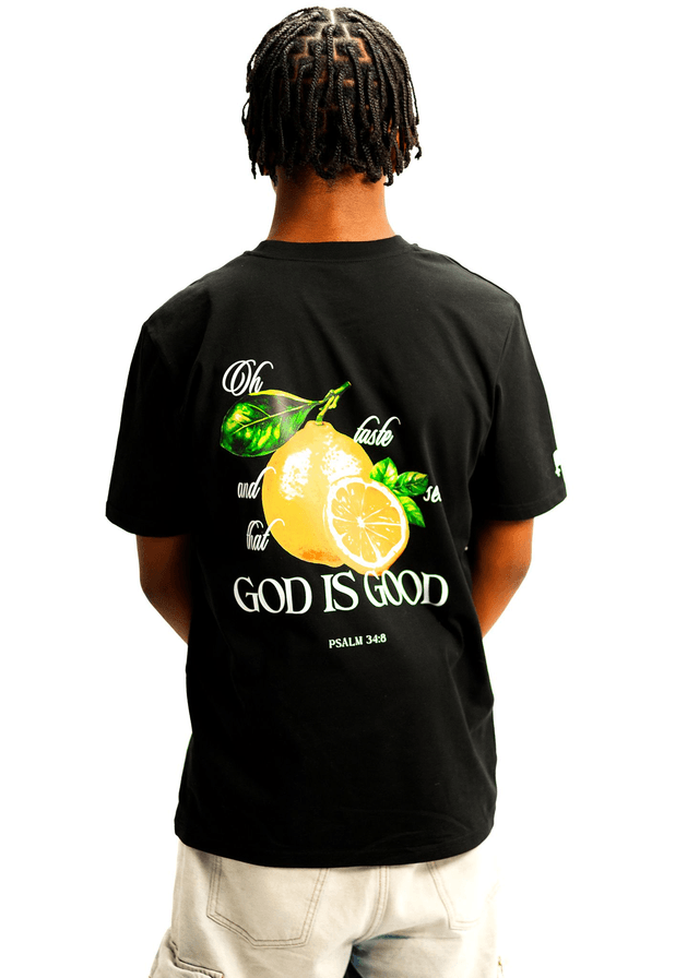 The Lemon Tee in Black - Psalm 34:8 [Regular Fit]