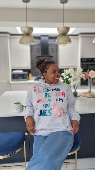 I like me better when I'm with Jesus Hoodie | Grey | Unisex ADULT