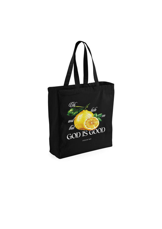 Lemon Tote Bag - Psalm 34:8