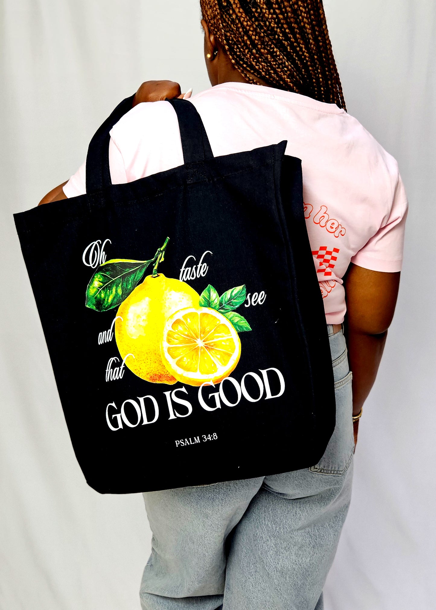 Lemon Tote Bag - Psalm 34:8